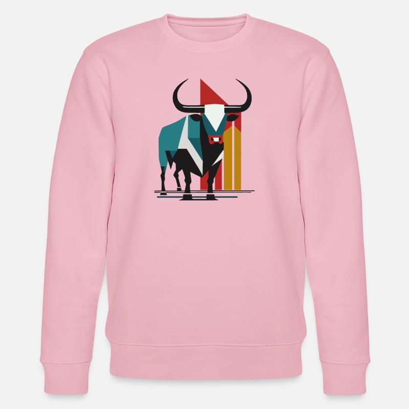 Stier, Bulle - Stanley/Stella Unisex Bio-Sweatshirt CHANGER  - Hellrosa