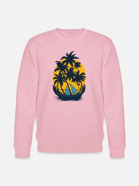 Sunset on the palm boat - Stanley/Stella CHANGER Unisex Organic Sweatshirt - cotton pink