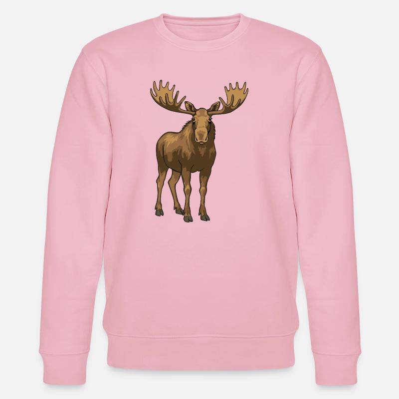 Der Elch - König des Waldes - Stanley/Stella Unisex Bio-Sweatshirt CHANGER  - Hellrosa