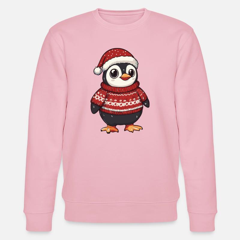 Noël de Noël de Penguin - Sweat bio CHANGER Stanley/Stella Unisexe - rose pâle