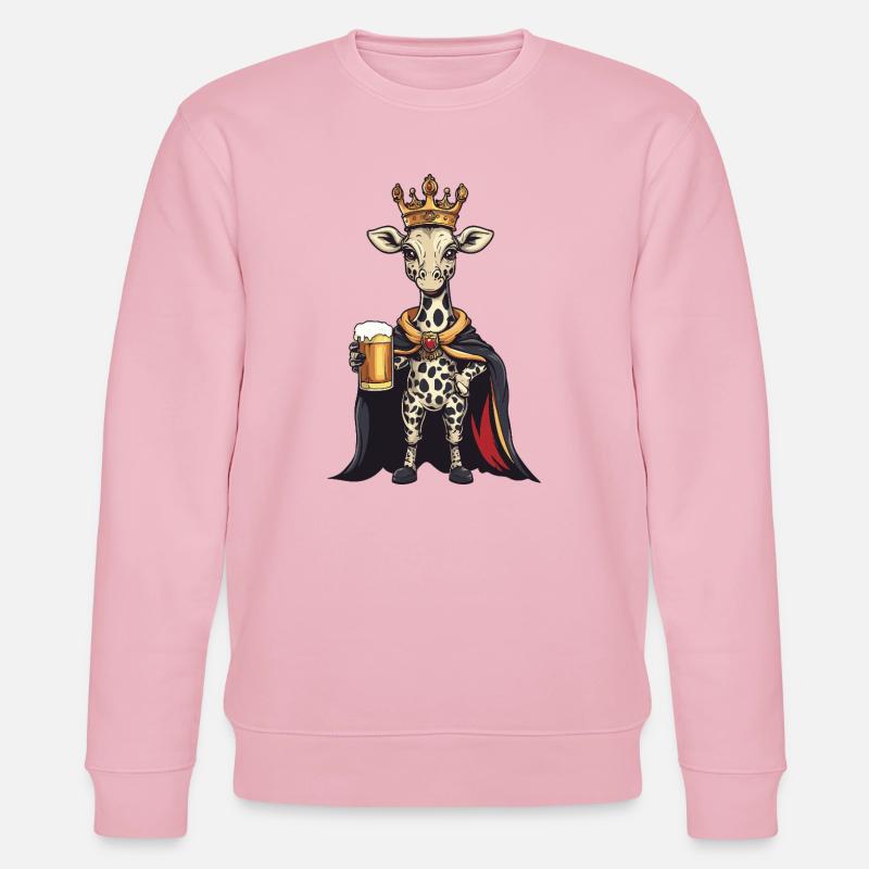 Giraffe Bier König - Stanley/Stella Unisex Bio-Sweatshirt CHANGER  - Hellrosa