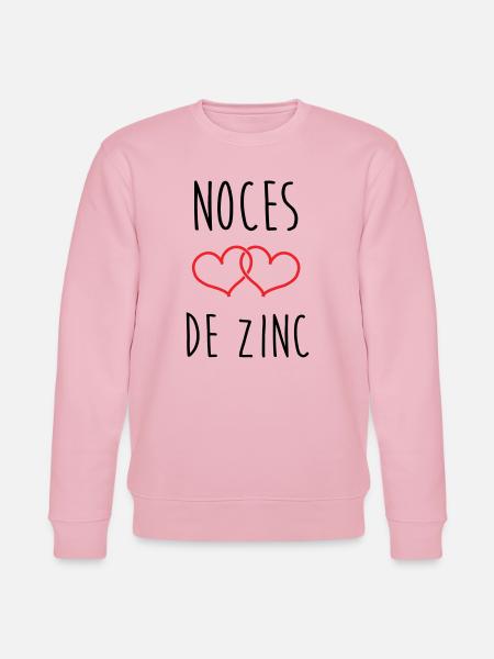 Zinc Wedding 76 Years - Stanley/Stella CHANGER Unisex Organic Sweatshirt - cotton pink