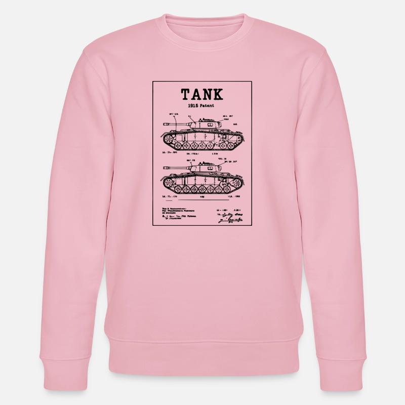 Brevet du plan Tank 1915 - Sweat bio CHANGER Stanley/Stella Unisexe - rose pâle