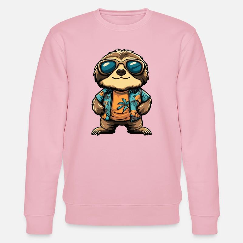 Faultier Comic Urlaub - Stanley/Stella Unisex Bio-Sweatshirt CHANGER  - Hellrosa