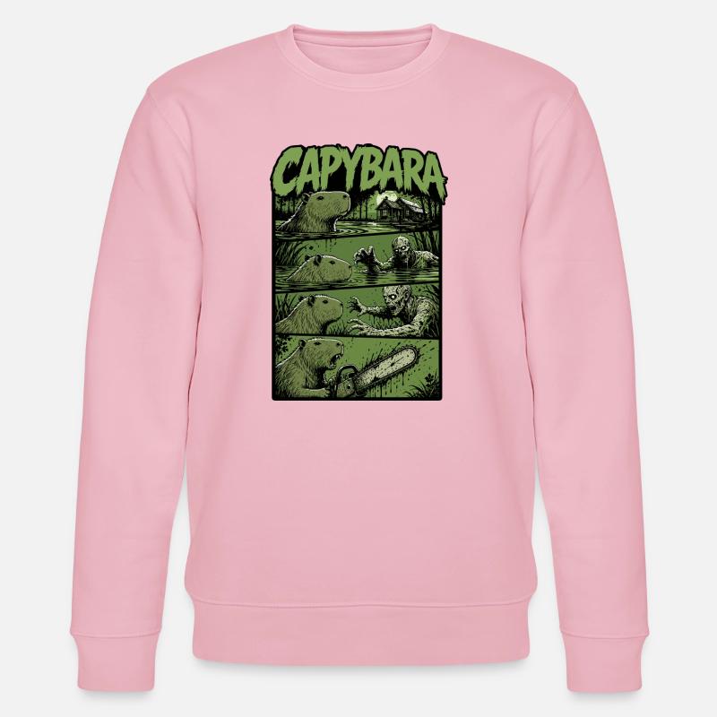 Zombie Sumpf Capybara - Stanley/Stella Unisex Bio-Sweatshirt CHANGER  - Hellrosa