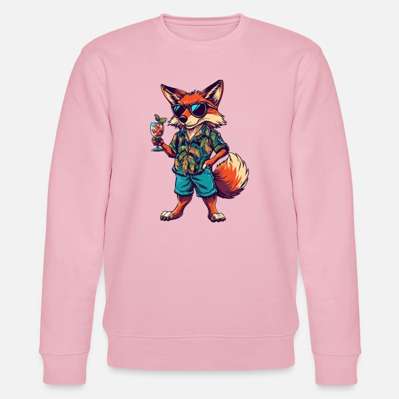 Fuchs Comic Sommer - Stanley/Stella Unisex Bio-Sweatshirt CHANGER - Hellrosa