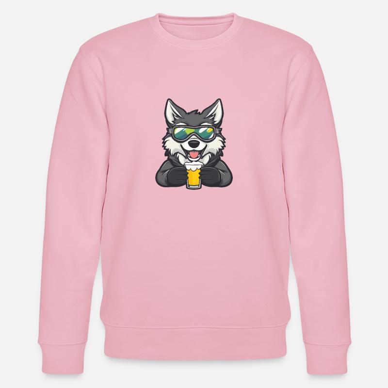 Wolf Après-Ski Beer - Stanley/Stella CHANGER Unisex Organic Sweatshirt - cotton pink