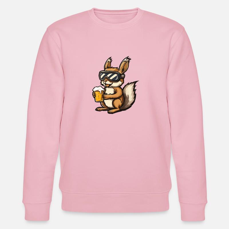 Eichhörnchen Apres Ski Bier - Stanley/Stella Unisex Bio-Sweatshirt CHANGER  - Hellrosa