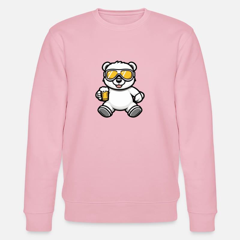 Bär Apres Ski Bier Comic - Stanley/Stella Unisex Bio-Sweatshirt CHANGER  - Hellrosa