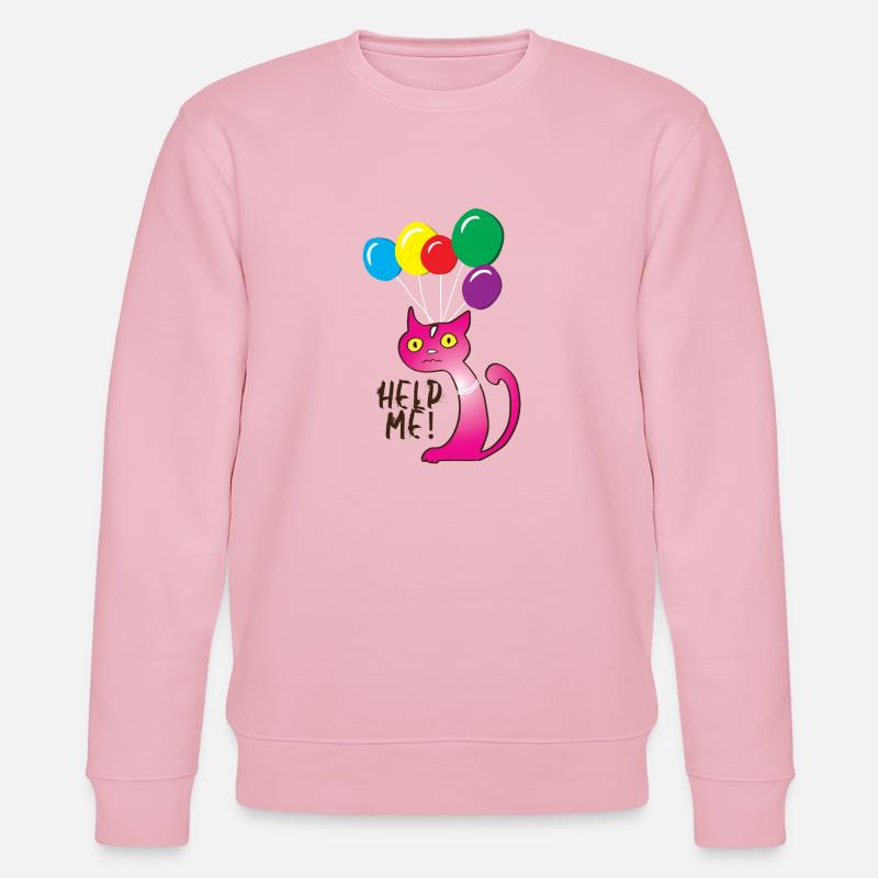 Cat Help me, Help me - Stanley/Stella CHANGER Unisex Organic Sweatshirt - cotton pink