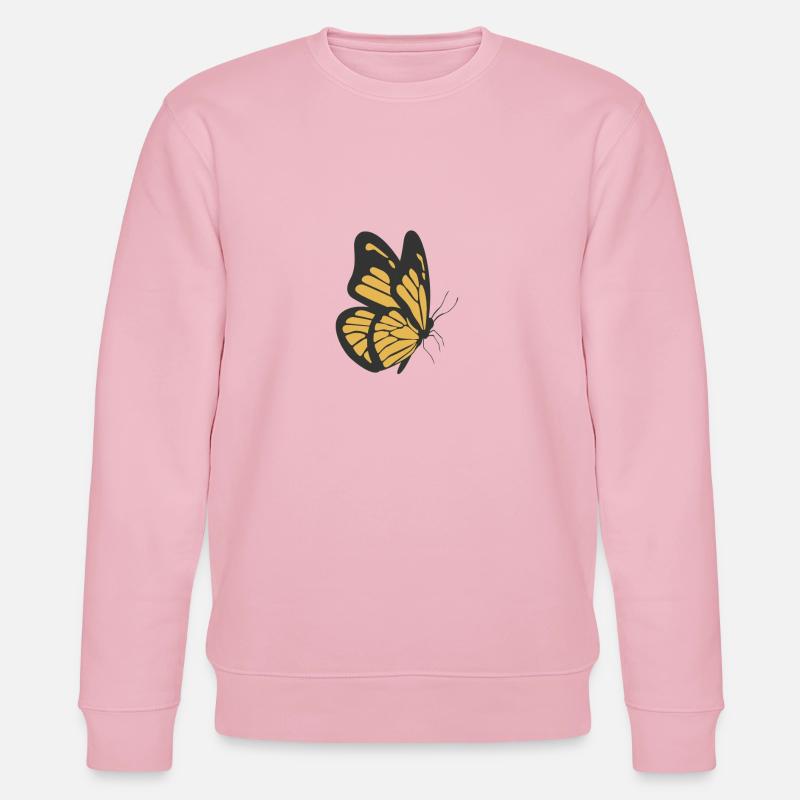 Farfalla Farfalla gialla - Felpa ecologica unisex CHANGER di Stanley/Stella - rosa chiaro