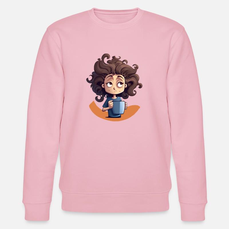 Verrückte Mama übermüdet - Stanley/Stella Unisex Bio-Sweatshirt CHANGER  - Hellrosa