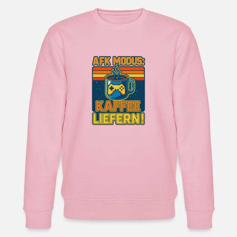 AFK-Modus: Kaffee liefern! - Stanley/Stella Unisex Bio-Sweatshirt CHANGER  - Hellrosa