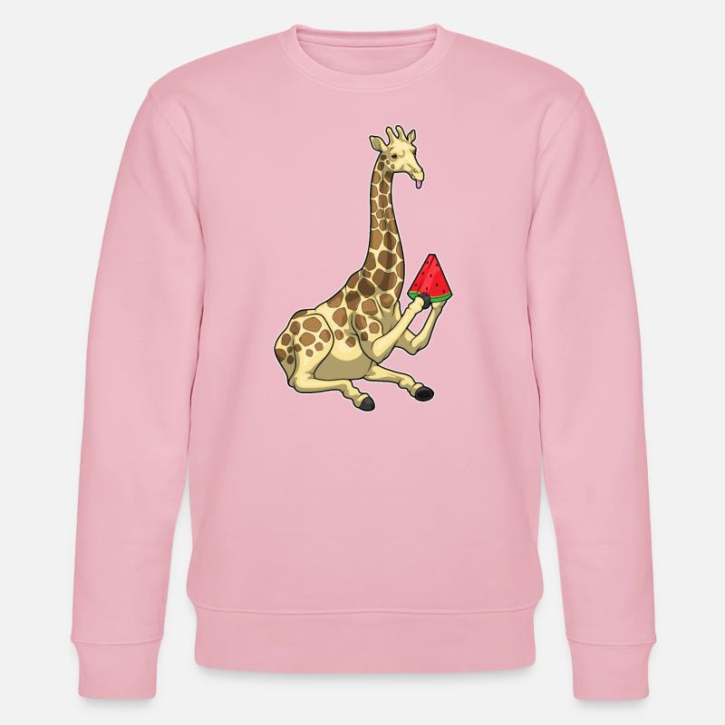 Girafe Pastèque - Sweat bio CHANGER Stanley/Stella Unisexe - rose pâle