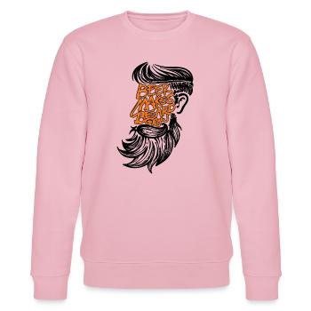 Beard Statement Humorous Full Beard Beard Wearer - Stanley/Stella CHANGER Unisex Organic Sweatshirt - cotton pink - Front - Jaron (178cm) & Liana (172cm)
