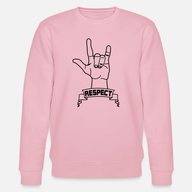 Hand gesture respect with text RESPECT - Stanley/Stella CHANGER Unisex Organic Sweatshirt - cotton pink