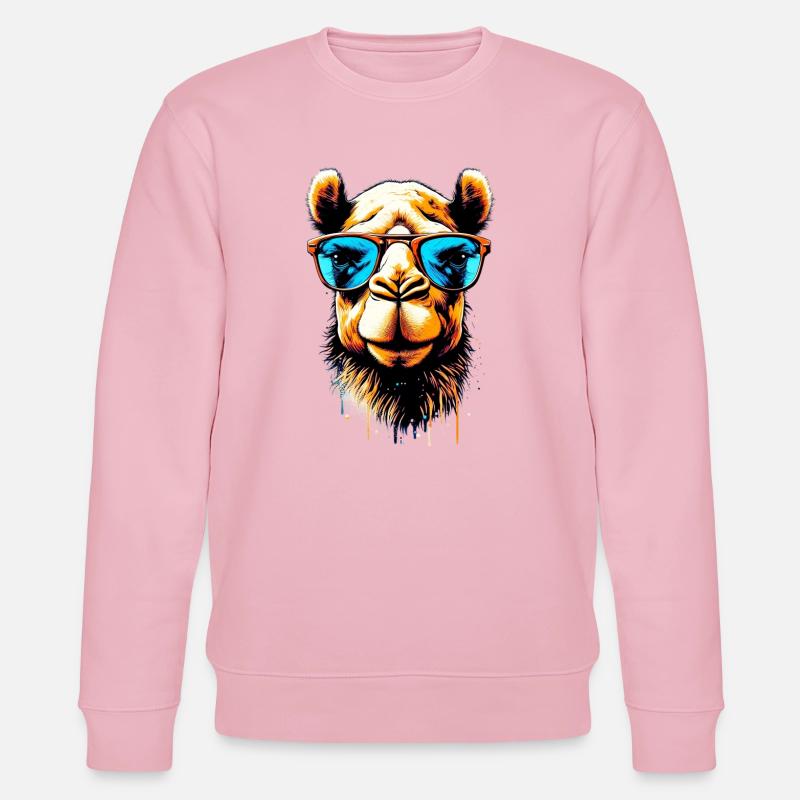 Camel avec lunettes de soleil - Sweat bio CHANGER Stanley/Stella Unisexe - rose pâle