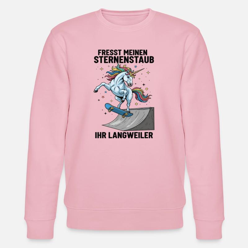 Skateboard-Einhorn - Stanley/Stella Unisex Bio-Sweatshirt CHANGER  - Hellrosa