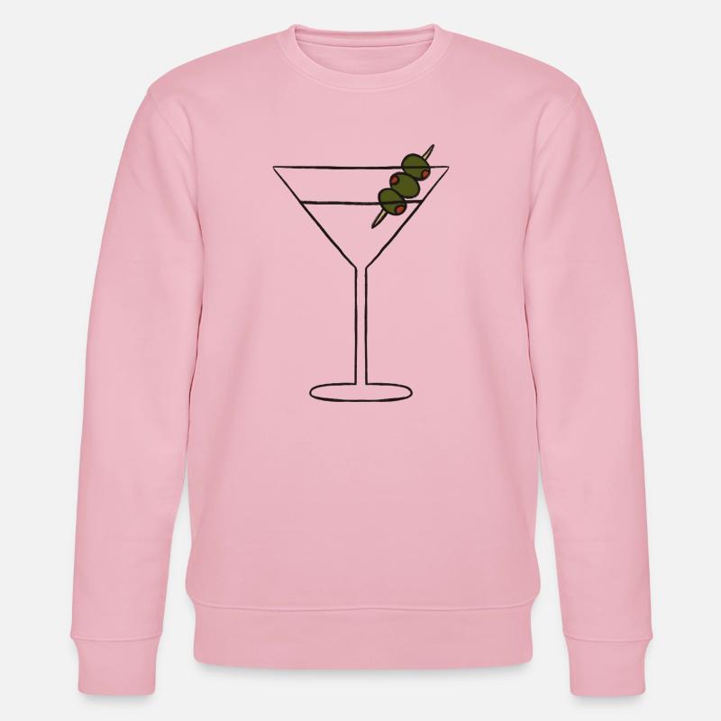 Silhouette de Martini en brochette d’olive - Sweat bio CHANGER Stanley/Stella Unisexe - rose pâle