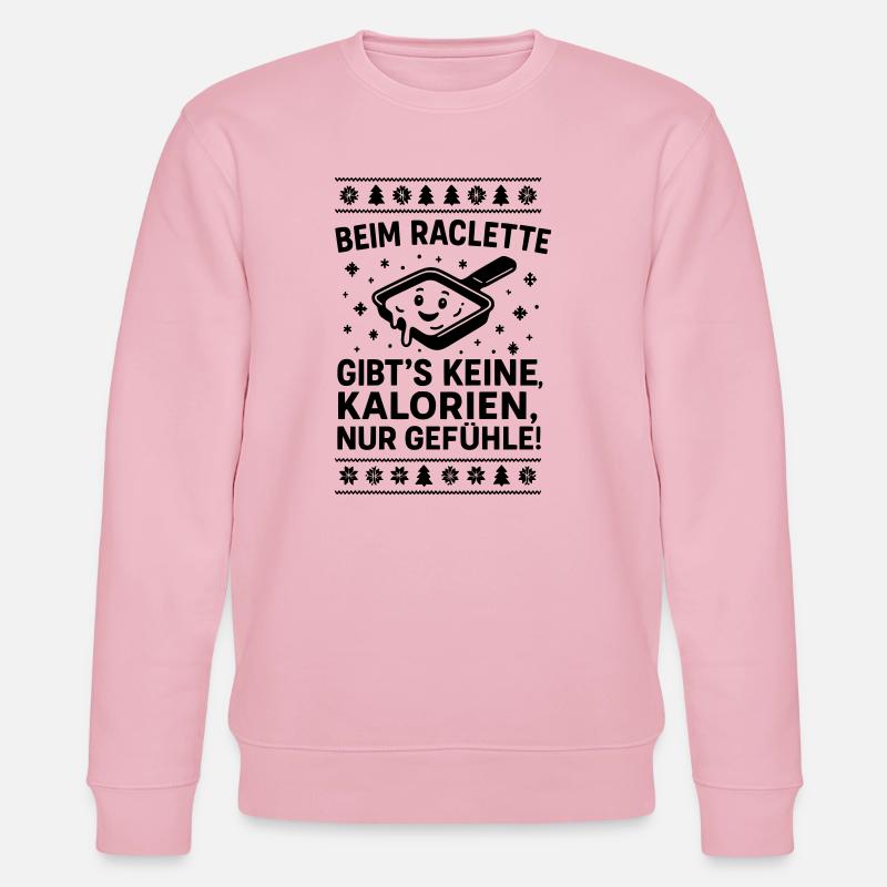 Raclette Spruch Kalorien Gefühle - Stanley/Stella Unisex Bio-Sweatshirt CHANGER  - Hellrosa