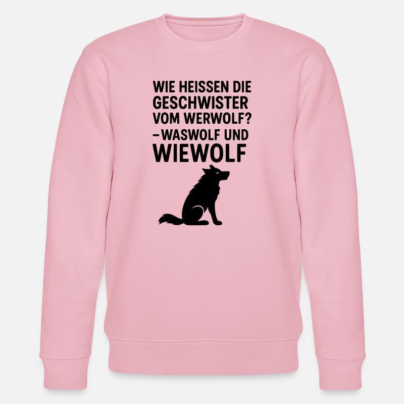 werwolf witziger spruch kinder grundschule - Stanley/Stella Unisex Bio-Sweatshirt CHANGER  - Hellrosa