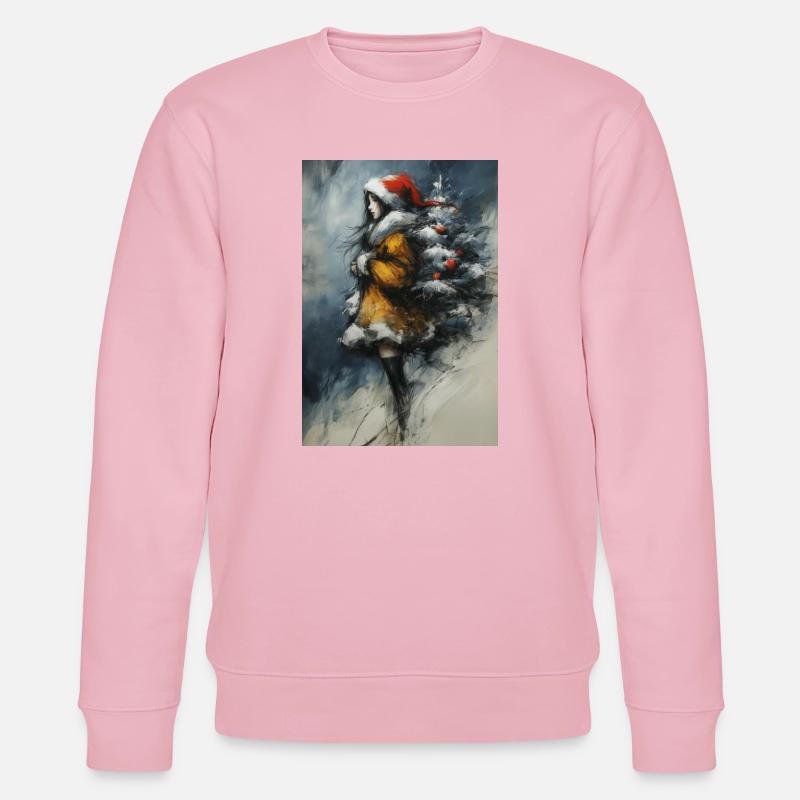 Märchenwinter: Mädchen und Baum - Stanley/Stella Unisex Bio-Sweatshirt CHANGER  - Hellrosa