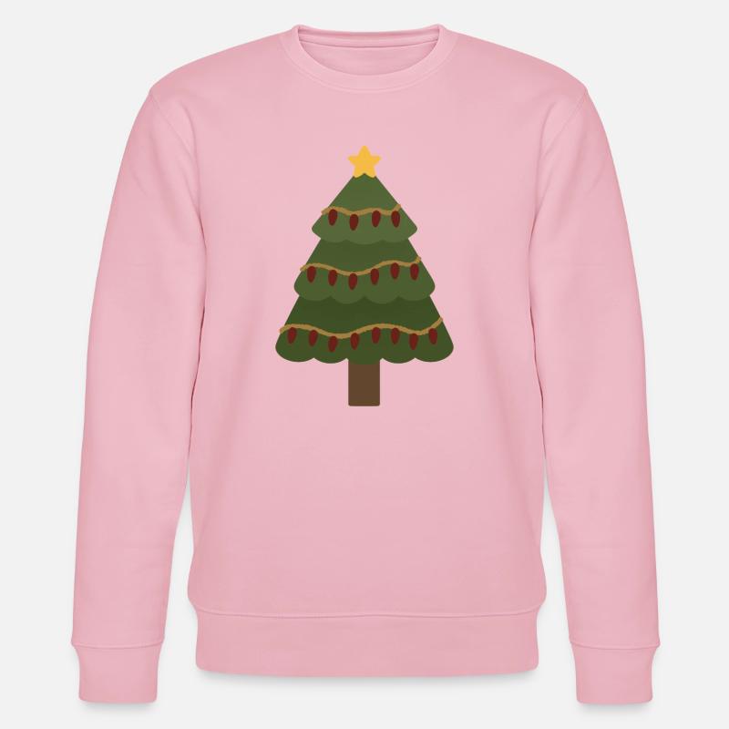 Gemütlicher Weihnachtsbaum mit Girlandenlichtern - Stanley/Stella Unisex Bio-Sweatshirt CHANGER  - Hellrosa
