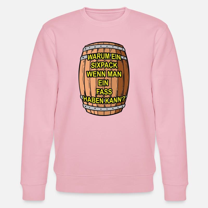 Sixpack? Ich nehm ein Fass - Stanley/Stella Unisex Bio-Sweatshirt CHANGER  - Hellrosa