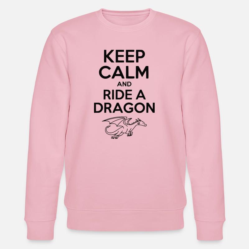 Keep Calm and Ride a Dragon - Stanley/Stella CHANGER Unisex Organic Sweatshirt - cotton pink