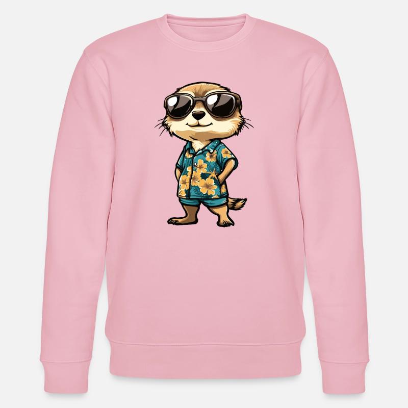 Erdmännchen Comic Urlaub - Stanley/Stella Unisex Bio-Sweatshirt CHANGER - Hellrosa