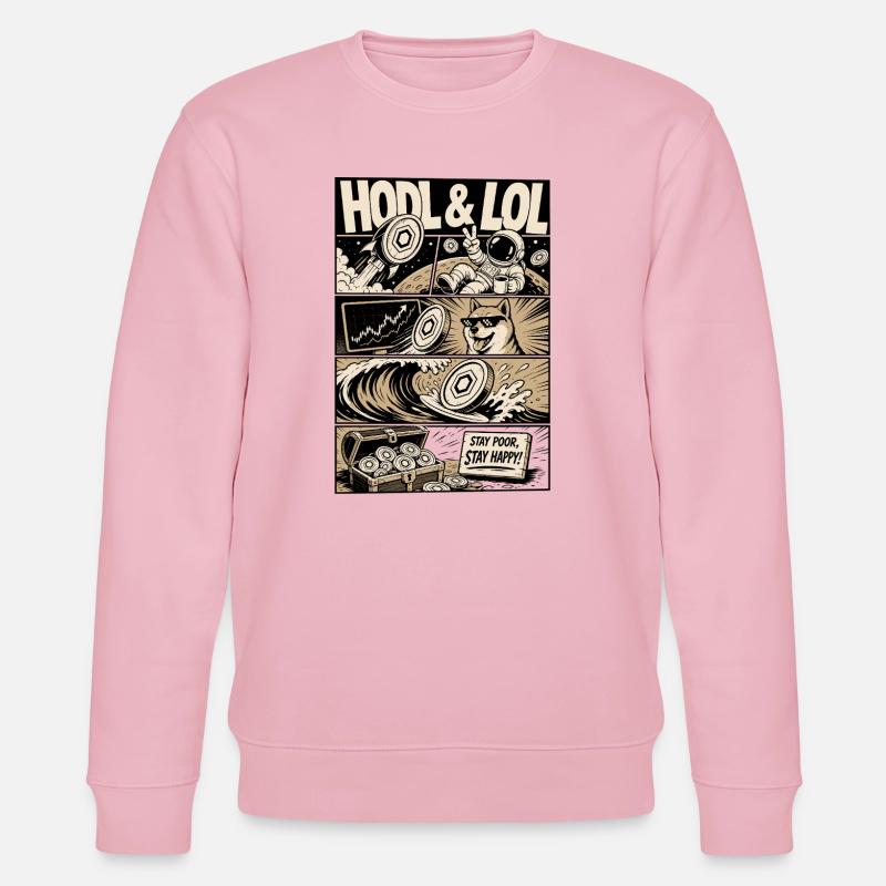 HODL LOL Crypto Meme Comic - Sweat bio CHANGER Stanley/Stella Unisexe - rose pâle