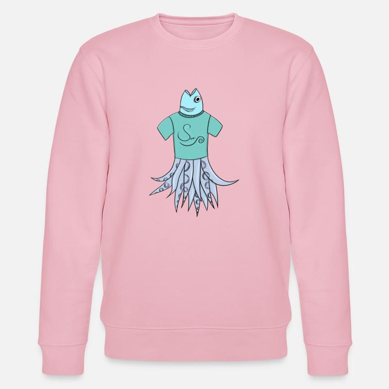 Fisch-T-Shirt Krake - Stanley/Stella Unisex Bio-Sweatshirt CHANGER  - Hellrosa