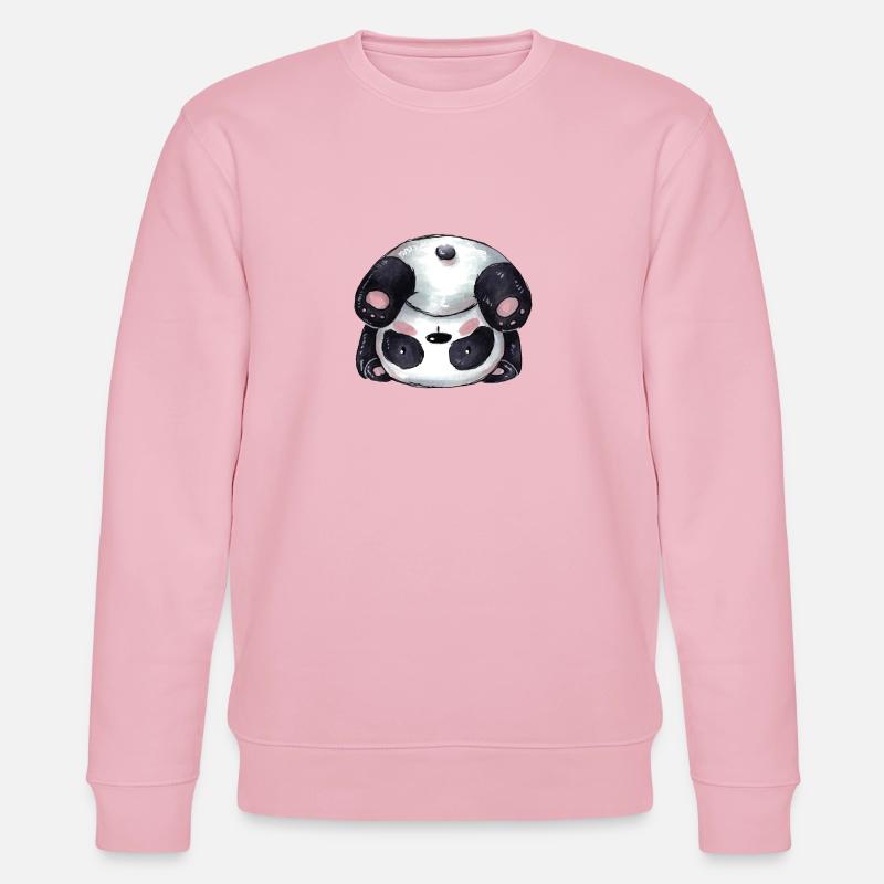 Sportlicher Comic Panda - Stanley/Stella Unisex Bio-Sweatshirt CHANGER  - Hellrosa