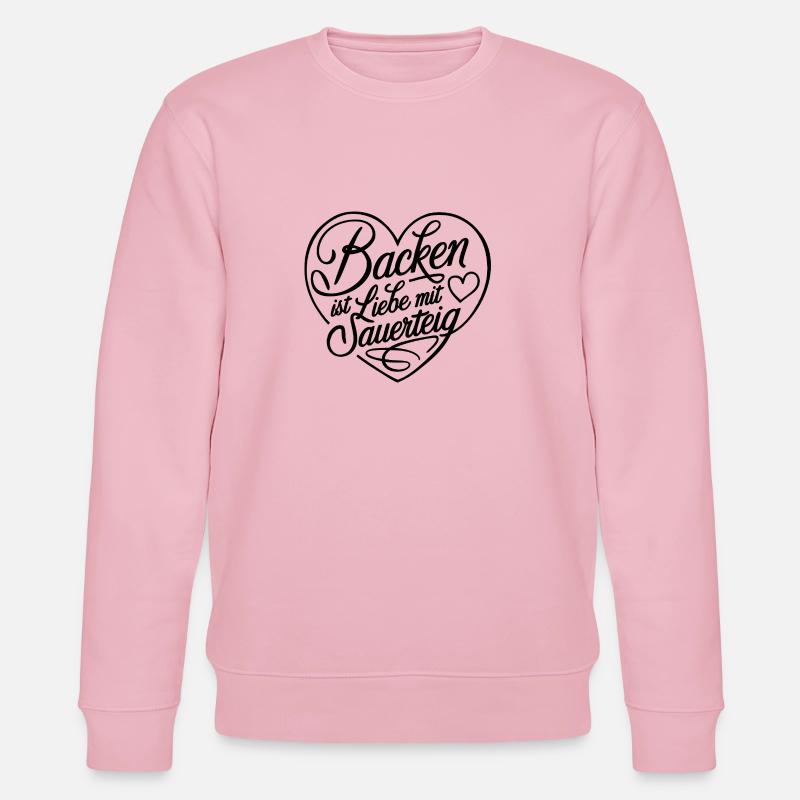Brot Backen mit Liebe und Sauerteig - Stanley/Stella Unisex Bio-Sweatshirt CHANGER - Hellrosa
