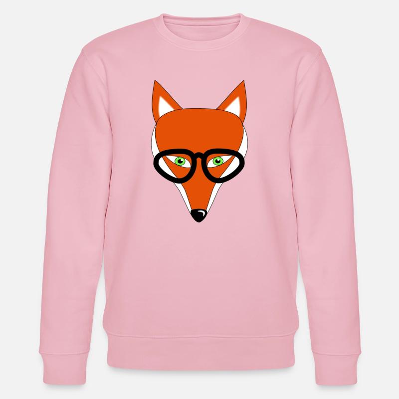 fuchs mit brille geschenk - Stanley/Stella Unisex Bio-Sweatshirt CHANGER  - Hellrosa