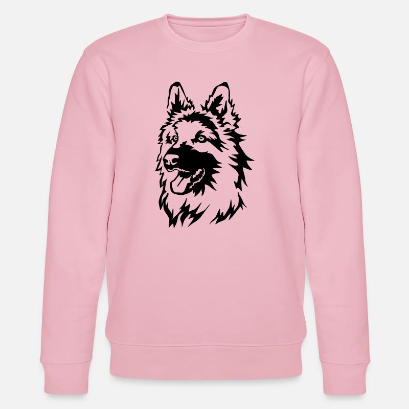 Deutscher Schäferhund Kopf - Stanley/Stella Unisex Bio-Sweatshirt CHANGER  - Hellrosa