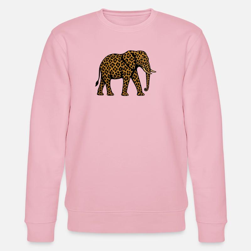 Motif léopard éléphant - Sweat bio CHANGER Stanley/Stella Unisexe - rose pâle