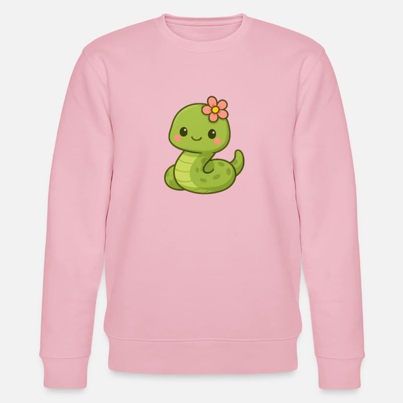 Mignon serpent dame avec fleur - Sweat bio CHANGER Stanley/Stella Unisexe - rose pâle
