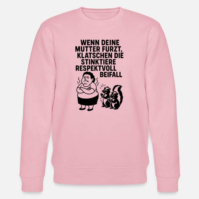 deine mutter witz furz stinktier - Stanley/Stella Unisex Bio-Sweatshirt CHANGER  - Hellrosa