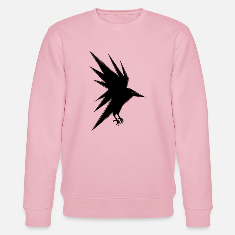 Abstrakter schwarzer Rabe im Flug - Stanley/Stella Unisex Bio-Sweatshirt CHANGER  - Hellrosa