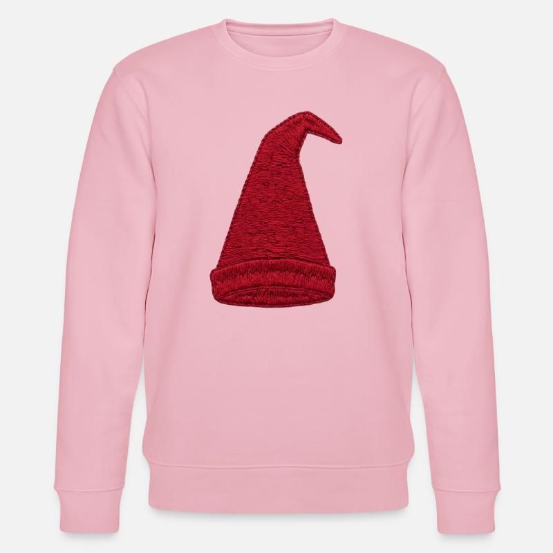 Gnome hat in embroidered look (printed) - Stanley/Stella CHANGER Unisex Organic Sweatshirt - cotton pink