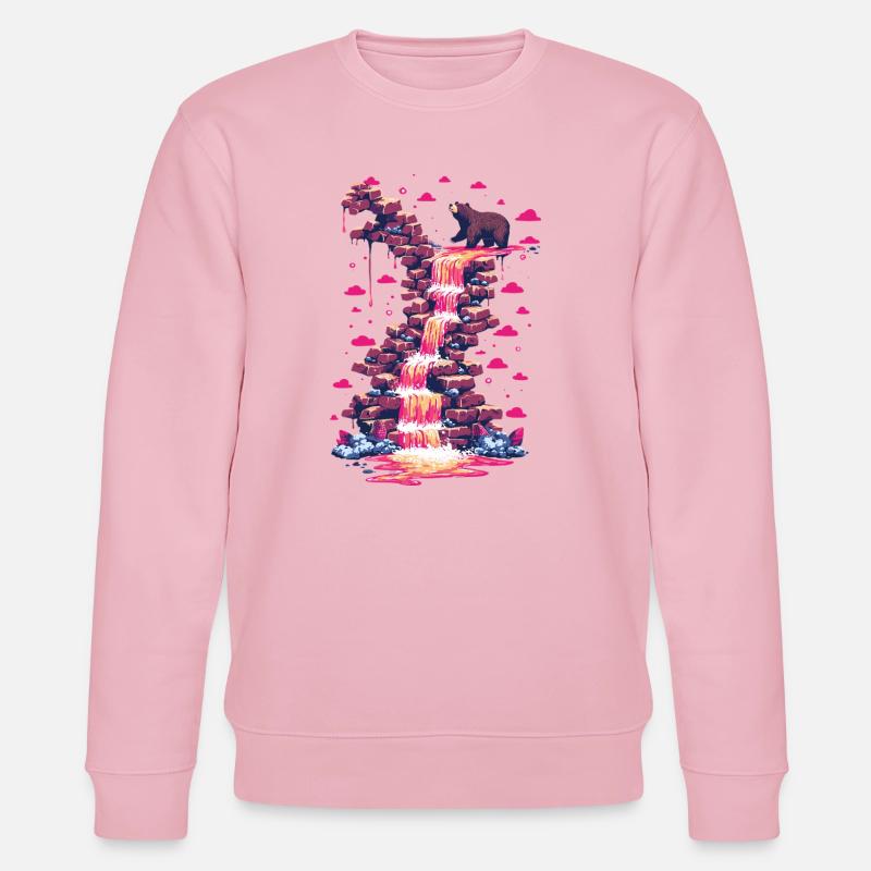 Pinker Wasserfall mit Bärenlicht - Stanley/Stella Unisex Bio-Sweatshirt CHANGER  - Hellrosa