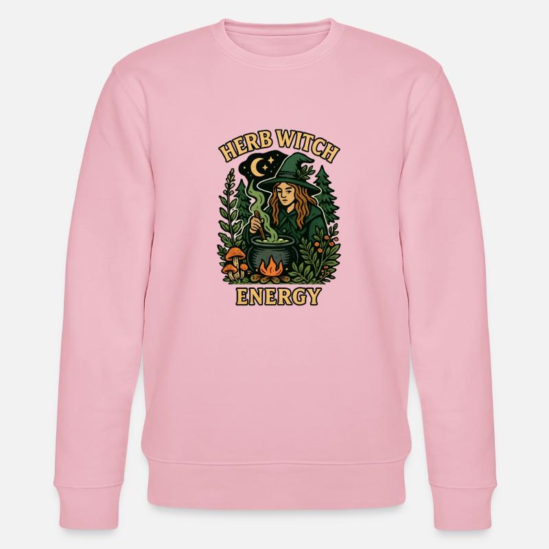 Énergie de la Sorcière Herbe - Sweat bio CHANGER Stanley/Stella Unisexe - rose pâle