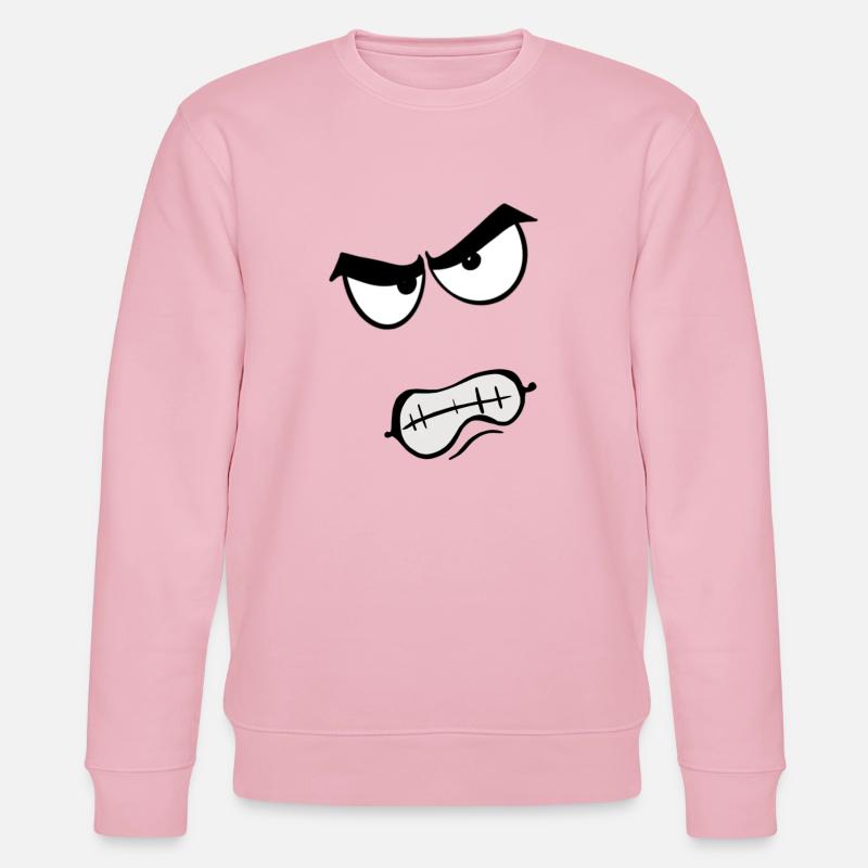 Wütende Toon Gesicht - Stanley/Stella Unisex Bio-Sweatshirt CHANGER  - Hellrosa