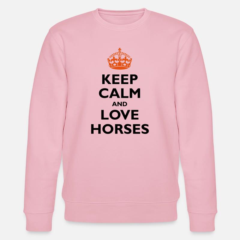 Keep Calm & Love Horses - Stanley/Stella Unisex Bio-Sweatshirt CHANGER  - Hellrosa