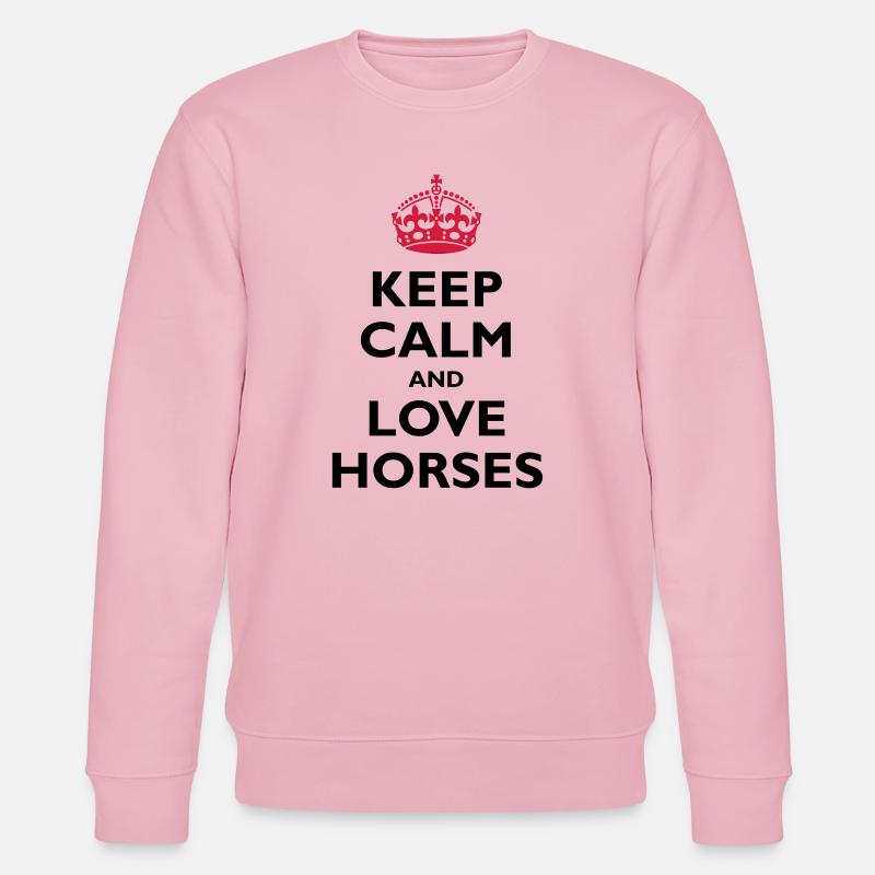 Keep Calm and Love Horses - Stanley/Stella Unisex Bio-Sweatshirt CHANGER  - Hellrosa