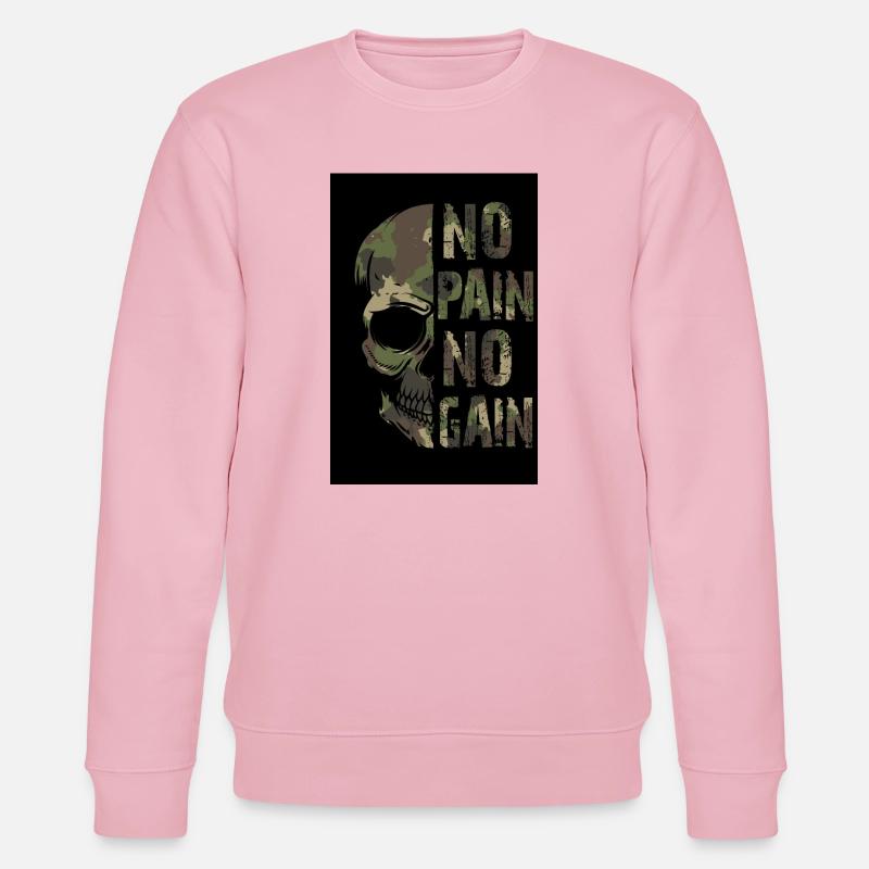 No Pain no Gain - Stanley/Stella Unisex Bio-Sweatshirt CHANGER  - Hellrosa