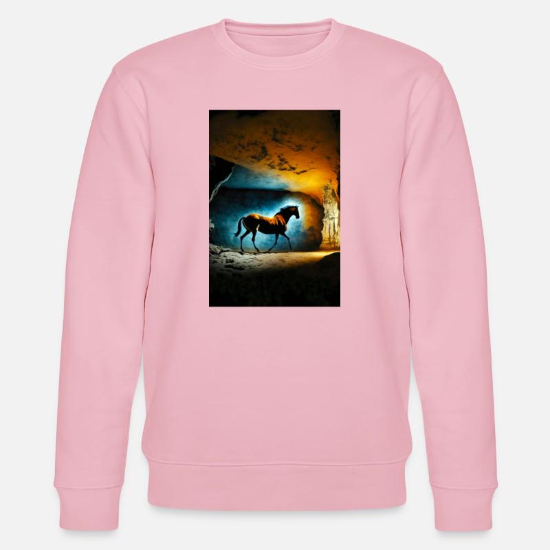Prähistorisches Pferd 01 - Stanley/Stella Unisex Bio-Sweatshirt CHANGER  - Hellrosa