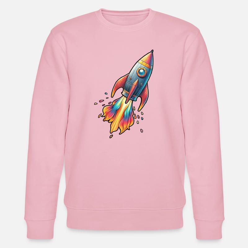 Farbenrakete mit Feuerfarben - Stanley/Stella Unisex Bio-Sweatshirt CHANGER  - Hellrosa