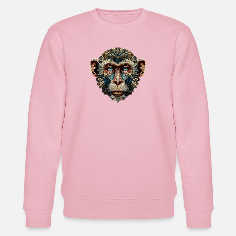 Affe im Mosaik-Stil - Stanley/Stella Unisex Bio-Sweatshirt CHANGER  - Hellrosa